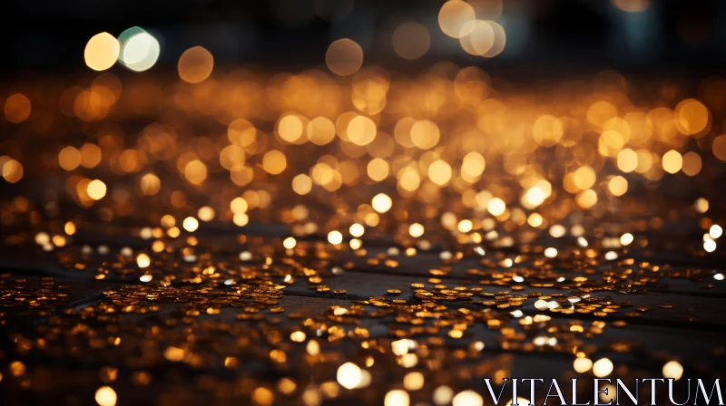 Dark Glittering Background with Golden Lights AI Image