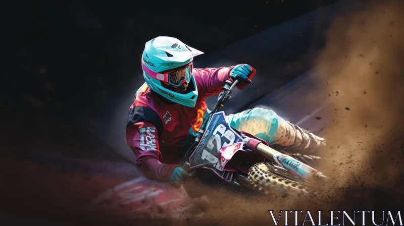 Extreme Sport: Motocross Rider in Action AI Image