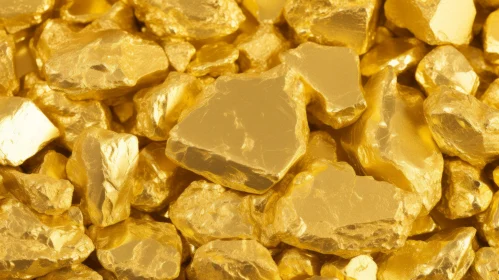 Gleaming Gold Nuggets on Dark Background