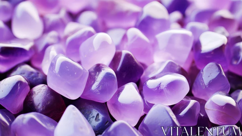 Purple Stones Close-Up for Meditation AI Image