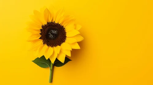 Sunflower on Yellow Background