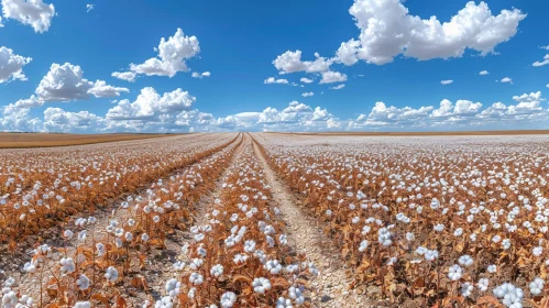 Sunlit Cotton Field Landscape