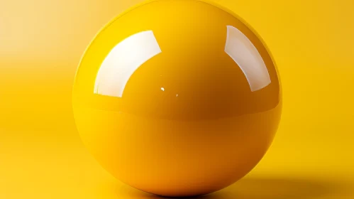Yellow Glossy Sphere on Background