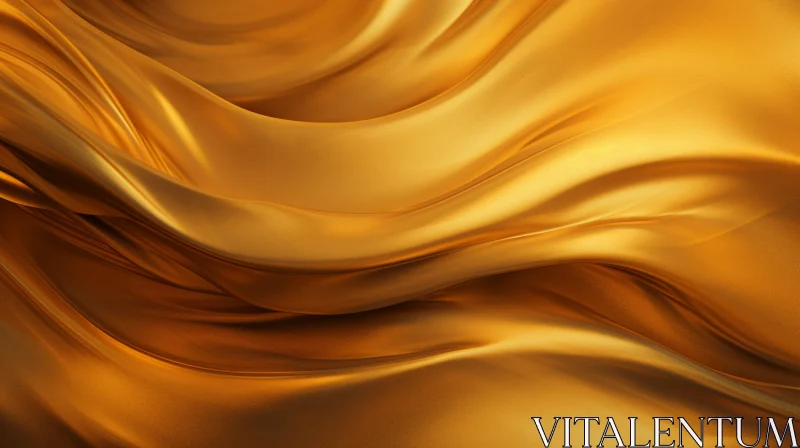 Golden Silk Fabric - Luxurious 3D Rendering AI Image