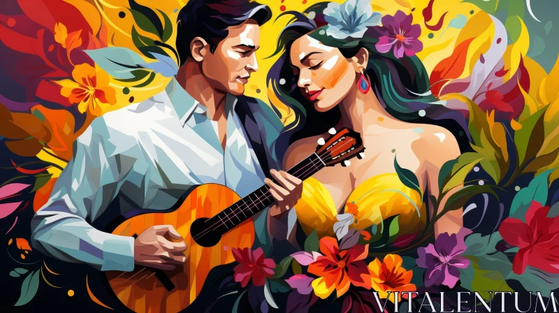 Joyful Mexican Musical Painting AI Image
