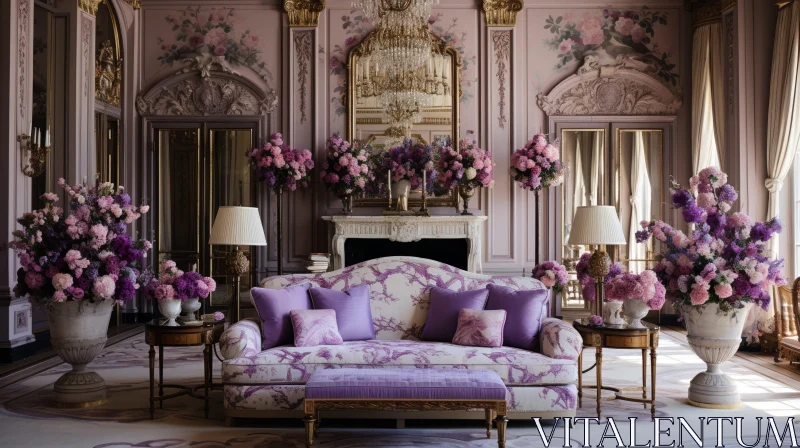 AI ART Luxurious Pink and Purple Living Room