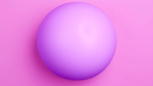 Purple Sphere on Pink Background - Abstract 3D Rendering