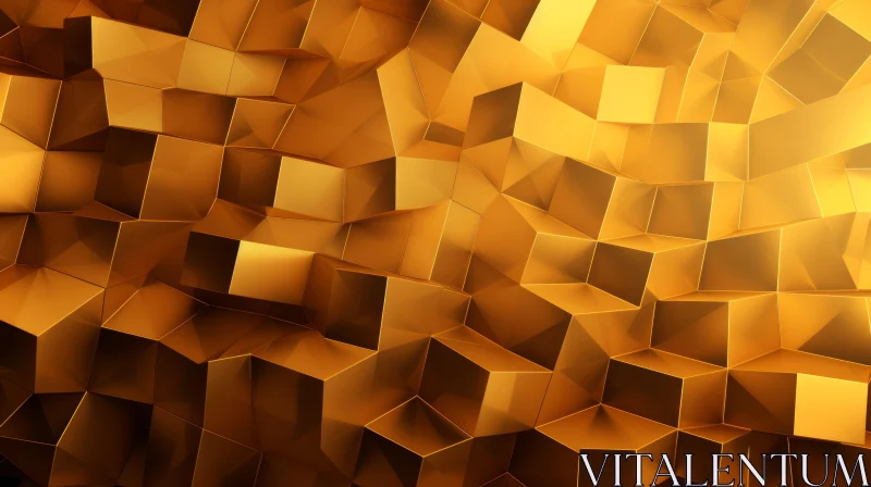 AI ART Golden Cubes Texture - 3D Rendering