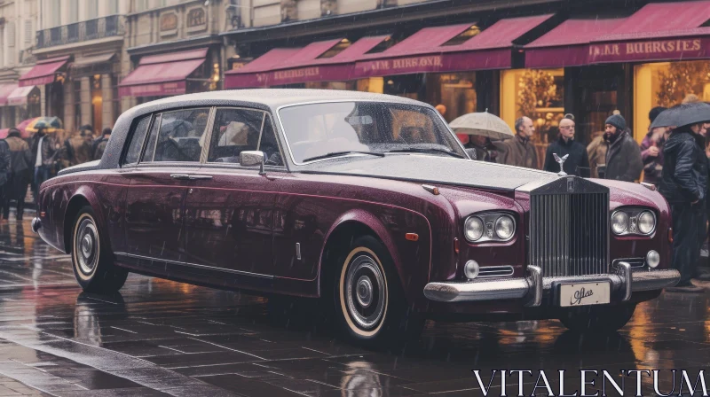AI ART Vintage Rolls-Royce Car on City Street