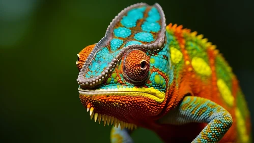 Colorful Chameleon Close-Up