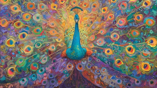 Colorful Peacock Painting - Nature Artwork