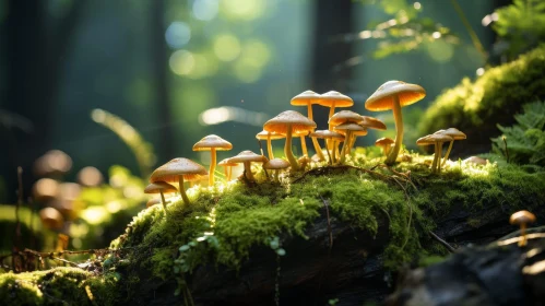 Enchanting Forest Mushroom Scene