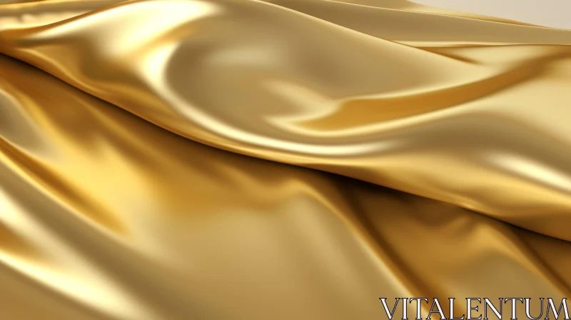 Luxurious Gold Silk Fabric with Soft Folds AI Image
