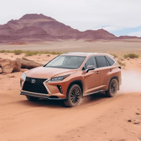 Luxurious SUV Driving Through Empty Desert - Exquisite Textural Sensations