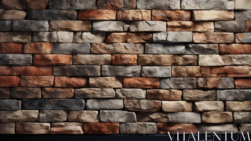 Colorful Brick Wall Texture Close-up AI Image
