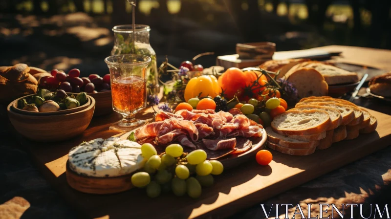 Delicious Food Photography on Wooden Table AI Image