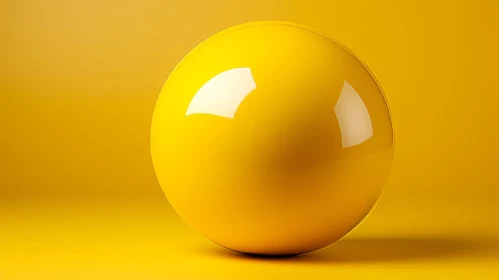 Yellow Sphere on Background - 3D Rendering