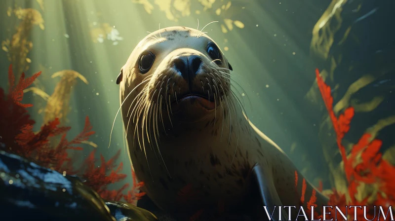 AI ART Graceful Seal Swimming in Ocean - Captivating Wildlife Moment