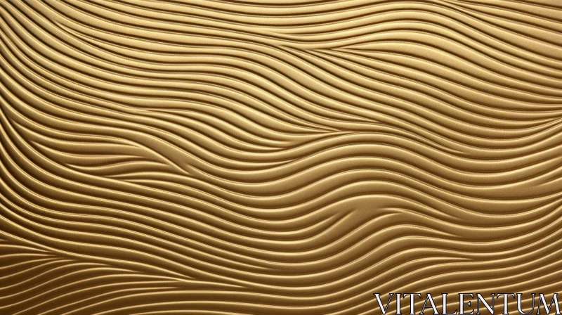 Luxurious Gold Wave Pattern Metal Surface AI Image