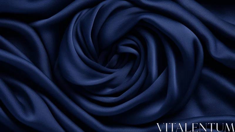Blue Silk Fabric Texture - Luxurious Spiral Design AI Image