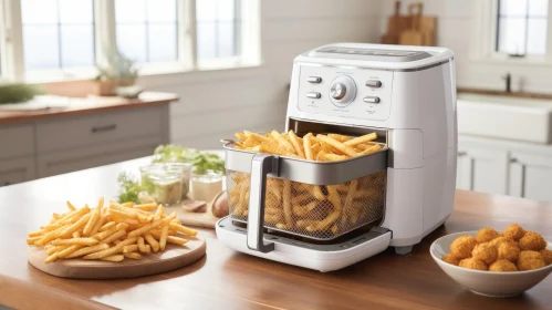 Efficient Modern Air Fryer on Kitchen Counter