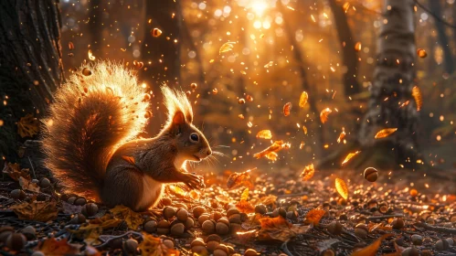 Enchanting Squirrel in Autumn Forest