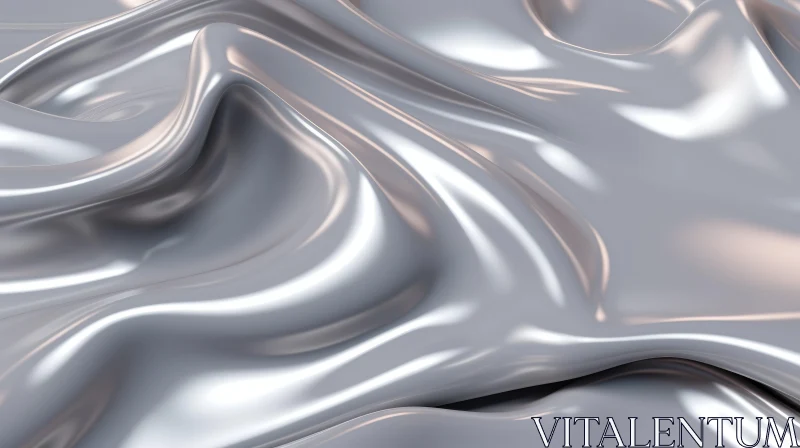 Silver Silk Fabric Elegance - Luxury Close-Up AI Image