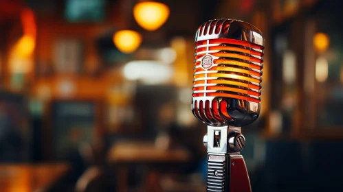 Vintage Microphone in Bar Setting
