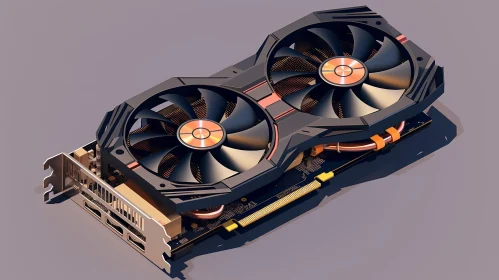 Black and Copper Graphics Card with Fans