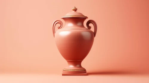 Elegant Pink and Gold Classical Trophy 3D Rendering