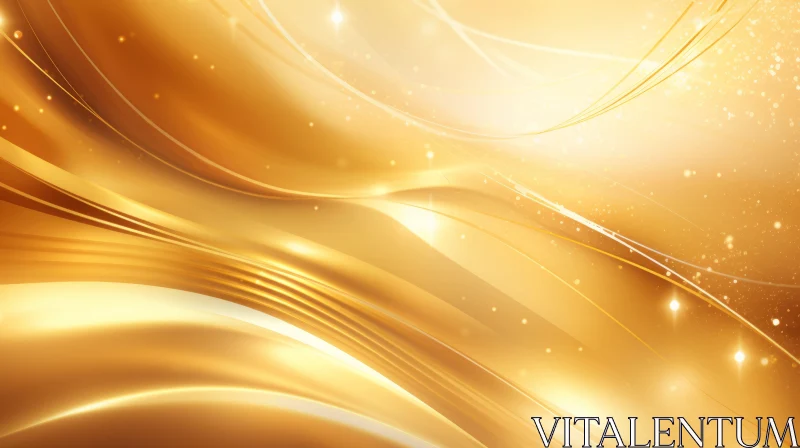 Golden Background with Smooth Waves AI Image