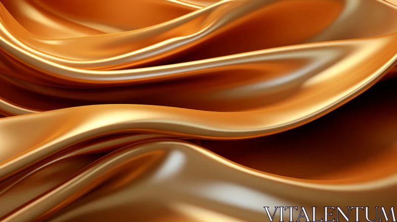 Golden Silk Fabric Texture Background AI Image