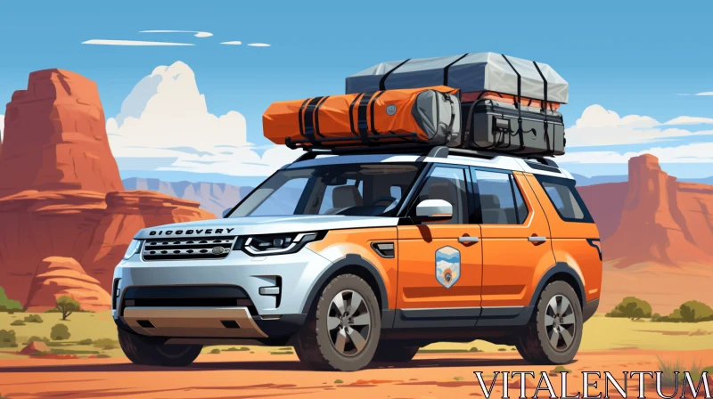 Land Rover Adventures: A Bold and Eye-Catching Digital Illustration AI Image