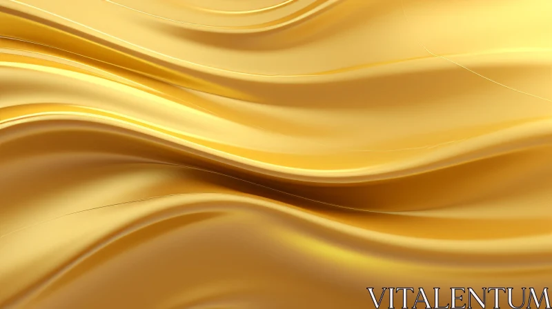 Luxurious Gold-Colored 3D Surface with Flowing Lines AI Image