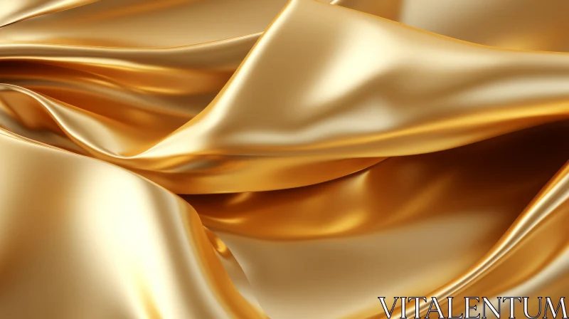 Luxurious Gold Silk Fabric Texture - 3D Rendering AI Image