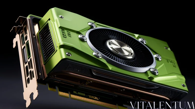 Powerful Green and Black Graphics Card for High-End Visual Applications AI Image