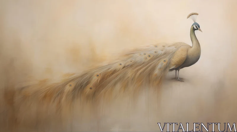 Realistic Peacock Painting for Decoration AI Image
