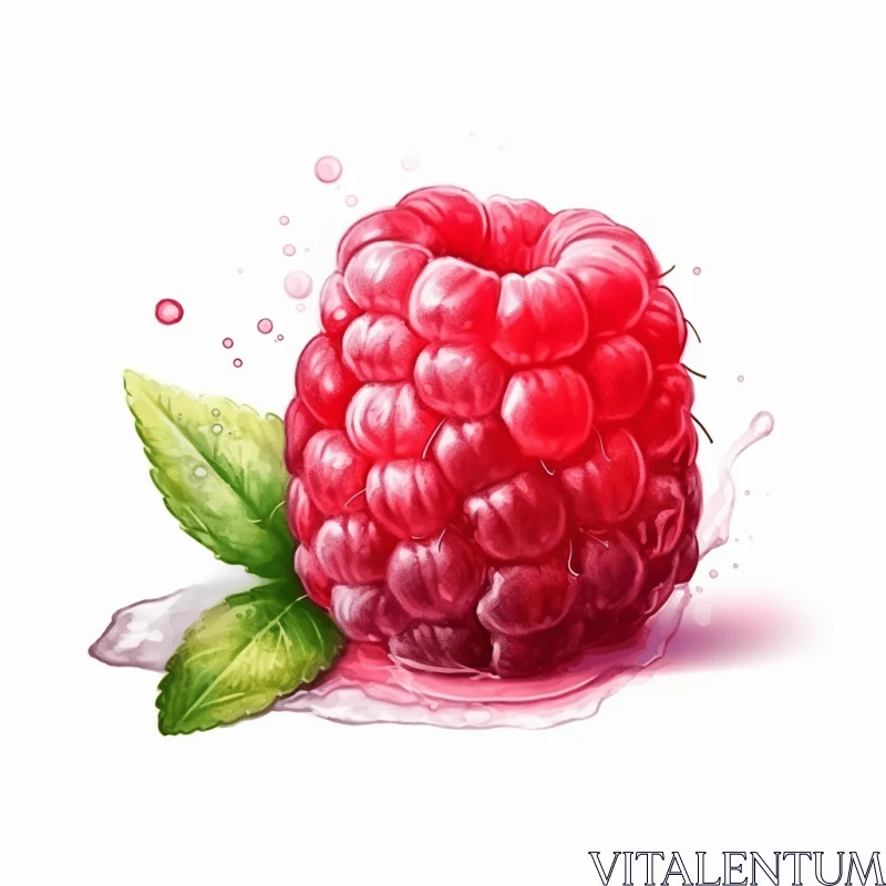 Vibrant Raspberry Illustration | Digital Airbrushing | Monochromatic Color Scheme AI Image