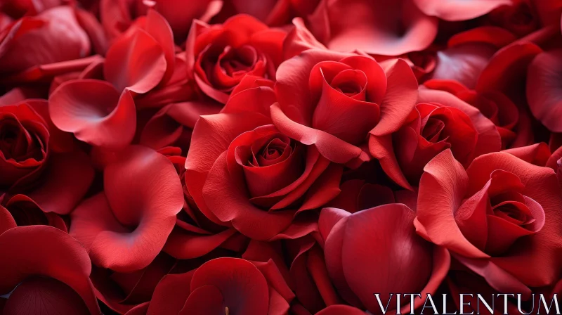 AI ART Elegant Red Roses Bouquet Close-Up