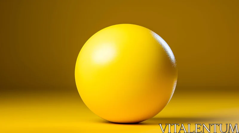 AI ART Yellow Sphere 3D Rendering