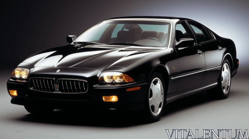 Black Sports Car with Neoclassical Influences from the 1990s AI Image