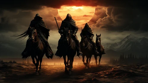 Dark Fantasy Horsemen Painting
