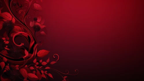 Red Floral Background for Web and Social Media