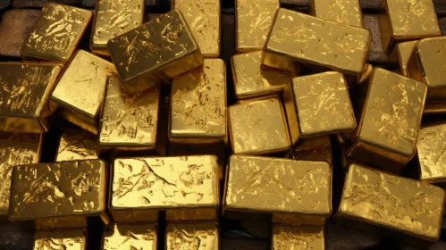 Shiny Gold Bars Pile - Glinting Treasure