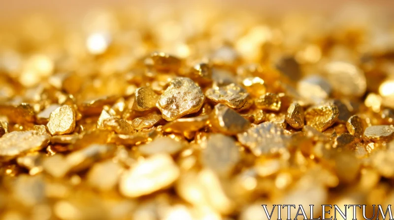 Shiny Gold Nuggets Close-Up AI Image