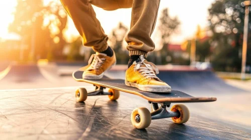 Young Man Skateboarding on a Sunny Day