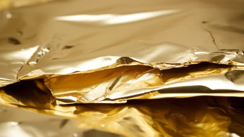 Crumpled Gold Foil: Abstract Reflections