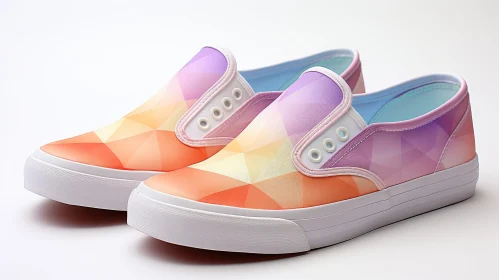 Stylish Multi-Colored Geometric Pattern Slip-On Sneakers