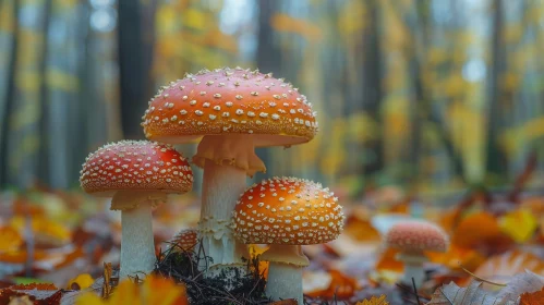 Enchanting Fly Agaric Mushrooms in Forest