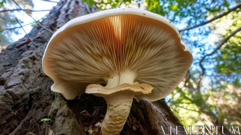 AI ART Enchanting Mushroom on Tree Trunk
